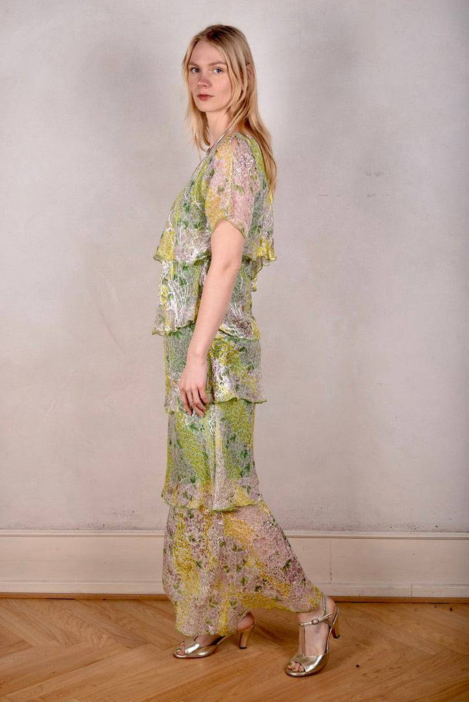 San-Frida The magic dress in spring/summer version. Print: "Pearly Fleur" - Tone Barker Silk