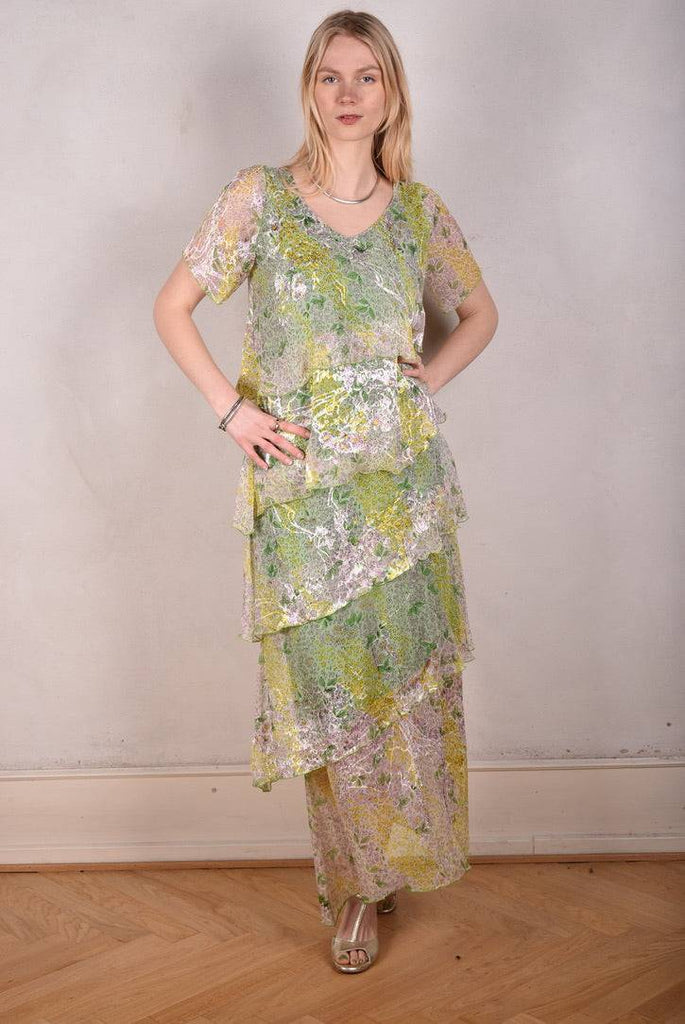 San-Frida The magic dress in spring/summer version. Print: "Pearly Fleur" - Tone Barker Silk