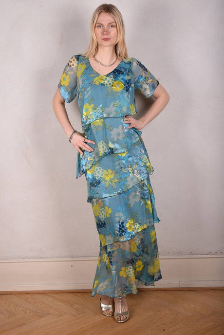 San-Frida The magic dress in spring/summer version. Print: "Springflowers" - Tone Barker Silk