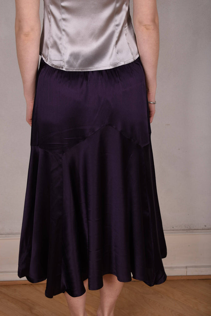 Skirt-Nulle in Silk stretch satin.  "Night Purple" - Tone Barker Silk