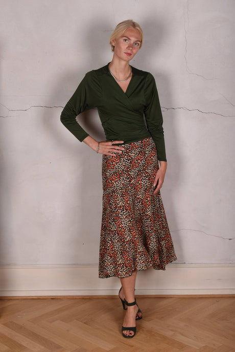 Skirt-Nulle in Silk/viscose Crepe de Chine. Print "Be-drops" - Tone Barker Silk