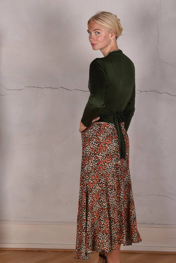 Skirt-Nulle in Silk/viscose Crepe de Chine. Print "Be-drops" - Tone Barker Silk