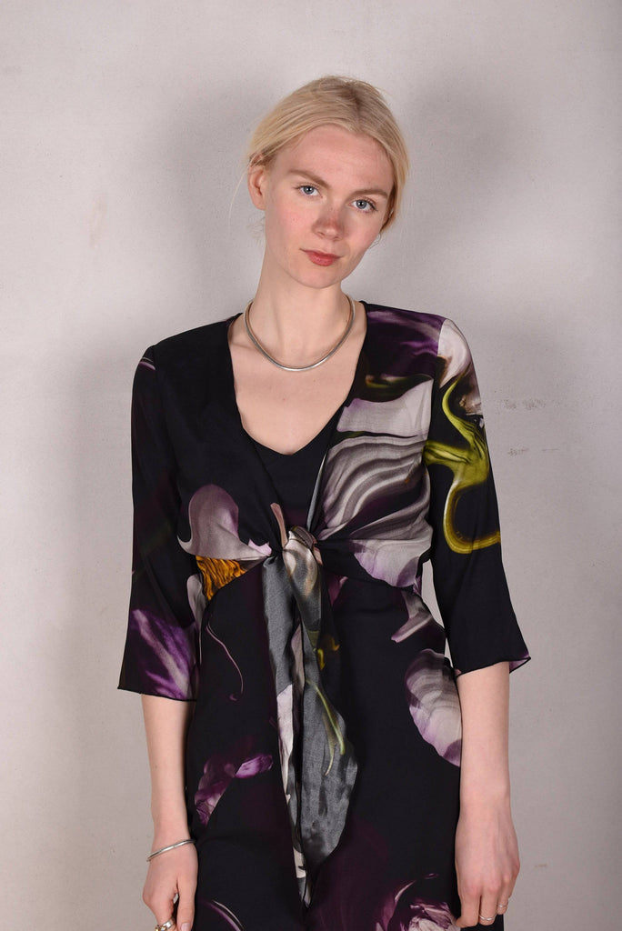 M.BARKER Pallas Midi length , bias cut "slip" dress in  Stretch silk 95% silk/5% elastan "Deflowered" - Tone Barker Silk