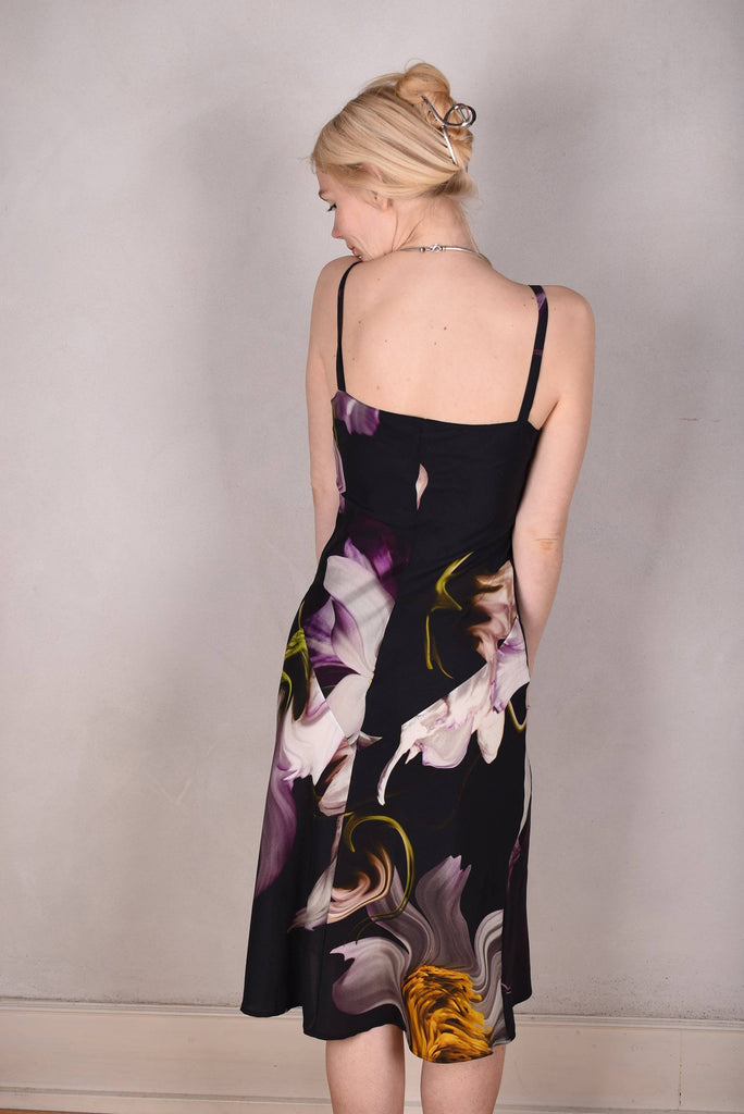 M.BARKER Pallas Midi length , bias cut "slip" dress in  Stretch silk 95% silk/5% elastan "Deflowered" - Tone Barker Silk