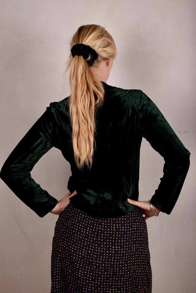 Patti-velvet. Silk stretch Velvet Jacket. "Forrest" - Tone Barker Silk