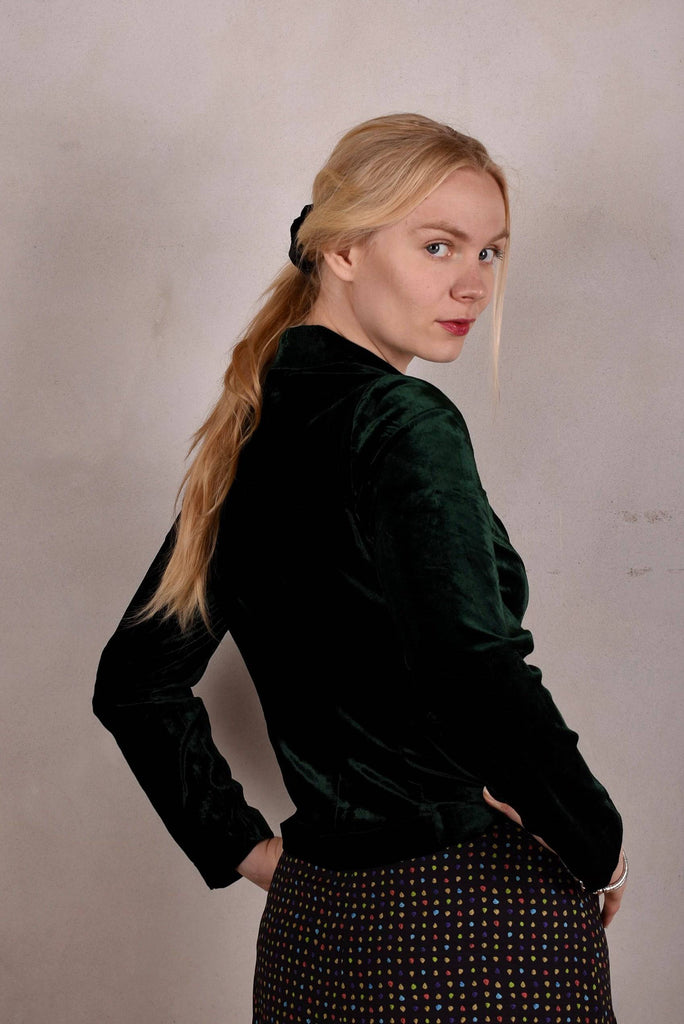 Patti-velvet. Silk stretch Velvet Jacket. "Forrest" - Tone Barker Silk