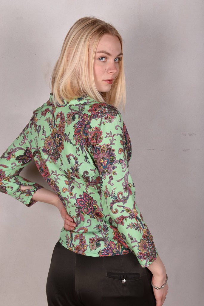 Sifty. Fitted Blouse/jacket in stretch crepe silk (Greensley) - Tone Barker Silk