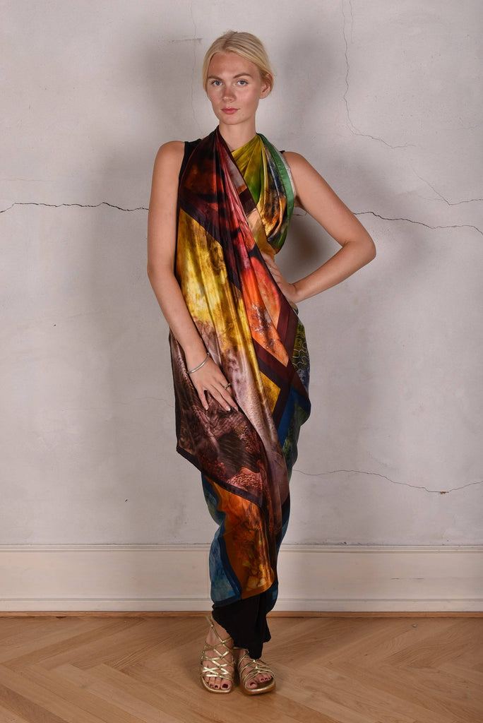 Artist scarf. Boje Barker. "The Collection" - Tone Barker Silk