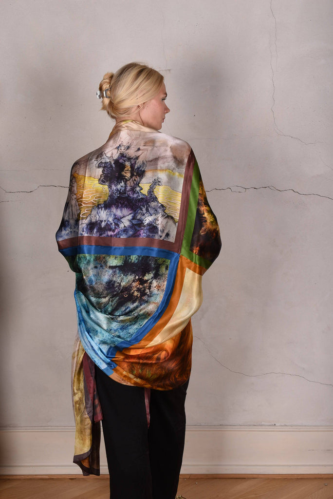 Artist scarf. Boje Barker. "The Collection" - Tone Barker Silk