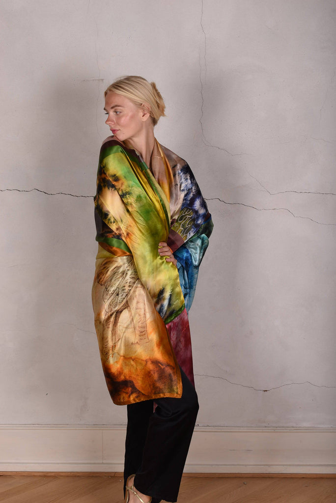 Artist scarf. Boje Barker. "The Collection" - Tone Barker Silk