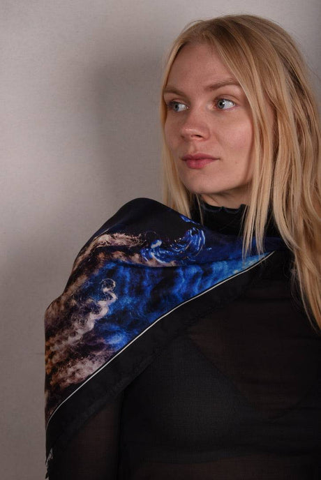 Artist Scarf in 100% Silk  70X70 cm. "Mothers Finest" by Jens Raadal - Tone Barker Silk