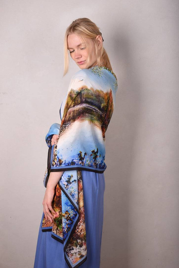 Artist Scarf. Silk Crepe-de-Chine 70X200 cm. "Promises" by Martin Spang Olsen - Tone Barker Silk