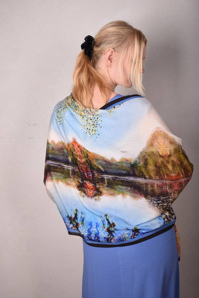 Artist Scarf. Silk Crepe-de-Chine 70X200 cm. "Promises" by Martin Spang Olsen - Tone Barker Silk