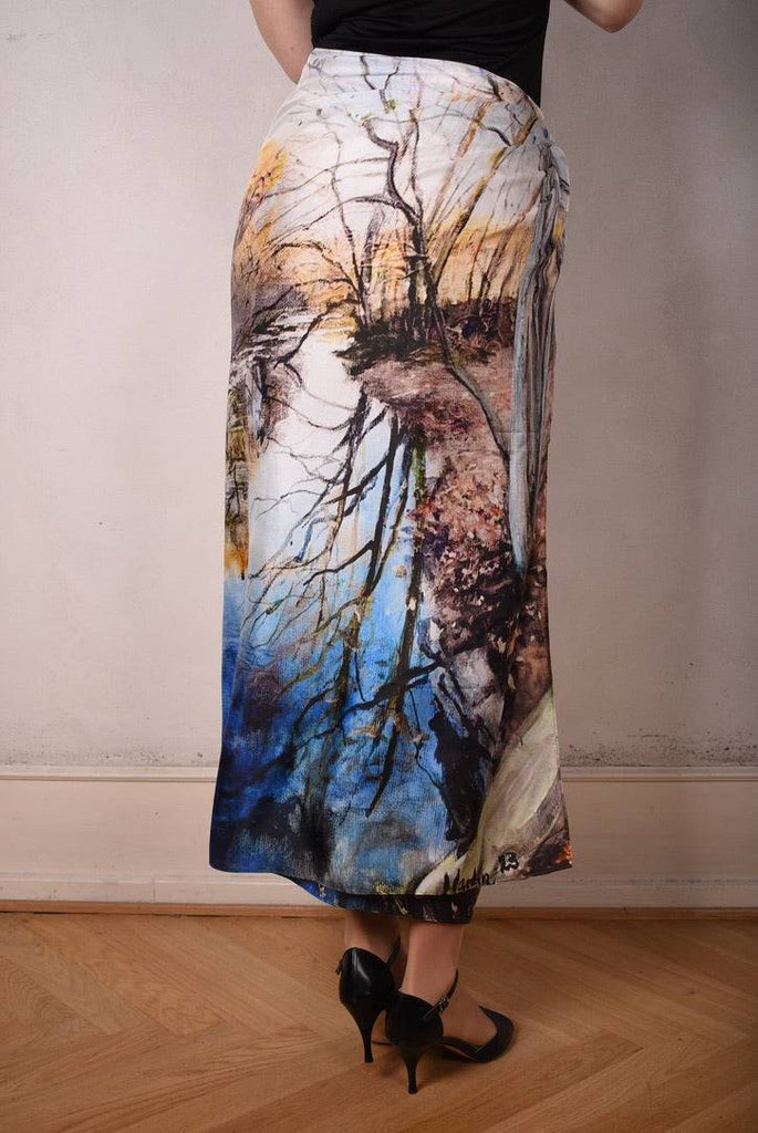 Crush, artist. Large Shawl/sarong in 100% silk Habotai. Martin spang Olsen  "Early Eve" - Tone Barker Silk