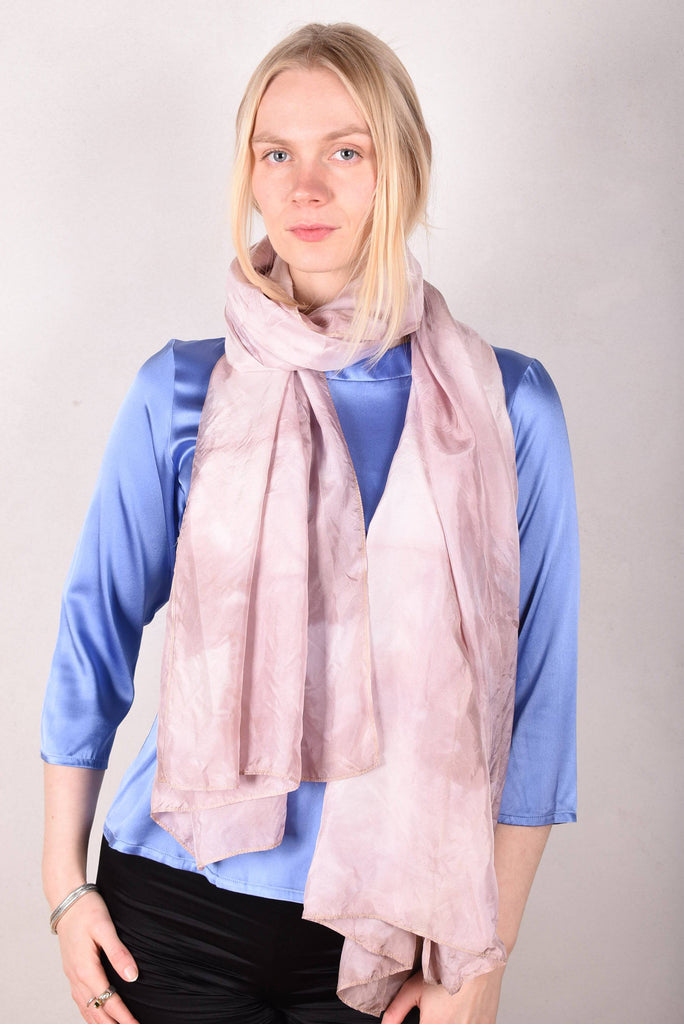 Crush. Large silk shawl.  Col: "Pale Old-rose" - Tone Barker Silk