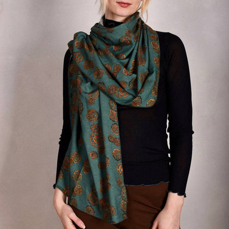 Noil Silk/viscose scarf/shawl. Print: Grotus - Tone Barker Silk