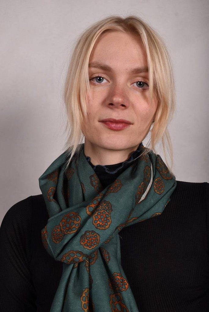 Noil Silk/viscose scarf/shawl. Print: Grotus - Tone Barker Silk
