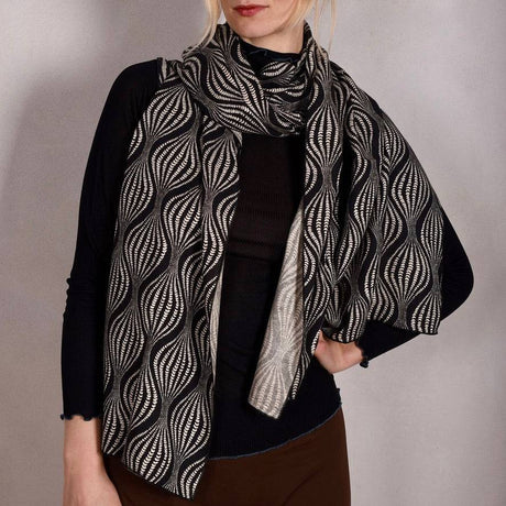 Noil Silk/viscose scarf/shawl. Print: Kalablack - Tone Barker Silk