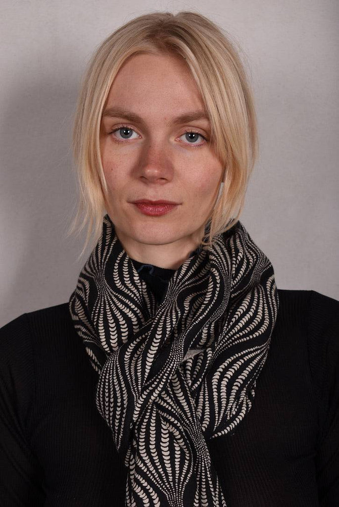 Noil Silk/viscose scarf/shawl. Print: Kalablack - Tone Barker Silk