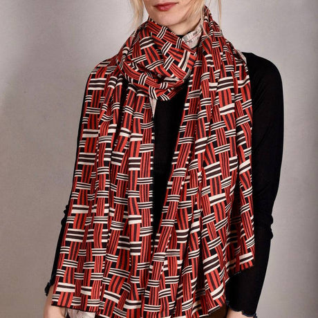 Noil Silk/viscose scarf/shawl. Print: Nuasket - Tone Barker Silk