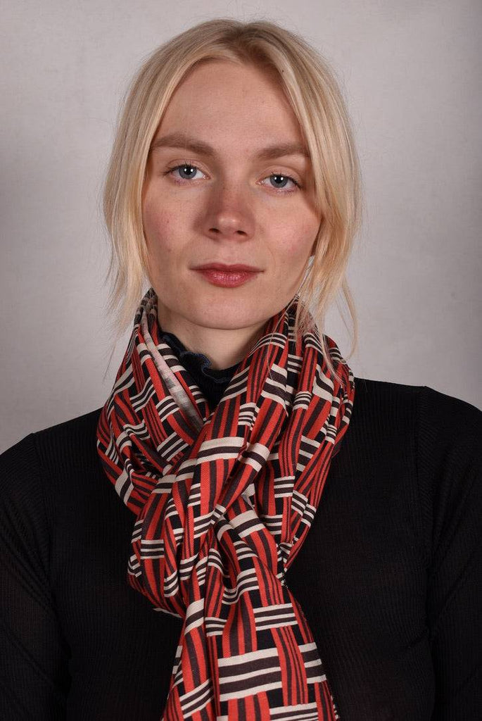 Noil Silk/viscose scarf/shawl. Print: Nuasket - Tone Barker Silk