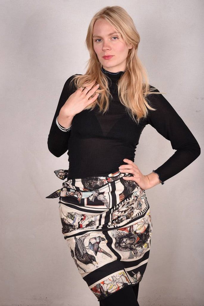 Shawl in double Noil Silk/Rayon mix 60%silk/40%viscose. 70X200 cm "6-Suse" - Tone Barker Silk