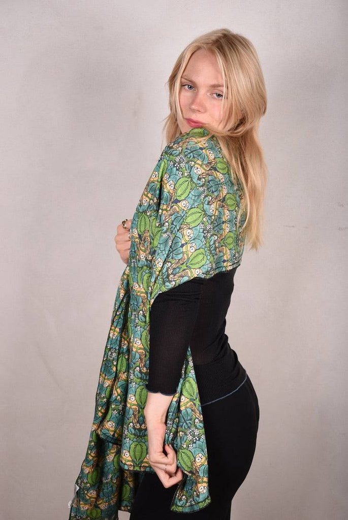 Shawl in double Noil Silk/Rayon mix 60%silk/40%viscose. 70X200 cm "Nowlie" - Tone Barker Silk