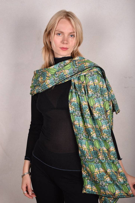 Shawl in double Noil Silk/Rayon mix 60%silk/40%viscose. 70X200 cm "Nowlie" - Tone Barker Silk