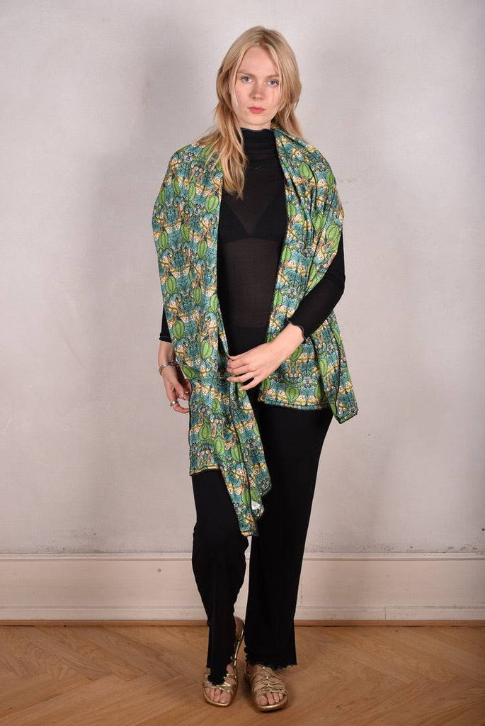 Shawl in double Noil Silk/Rayon mix 60%silk/40%viscose. 70X200 cm "Nowlie" - Tone Barker Silk