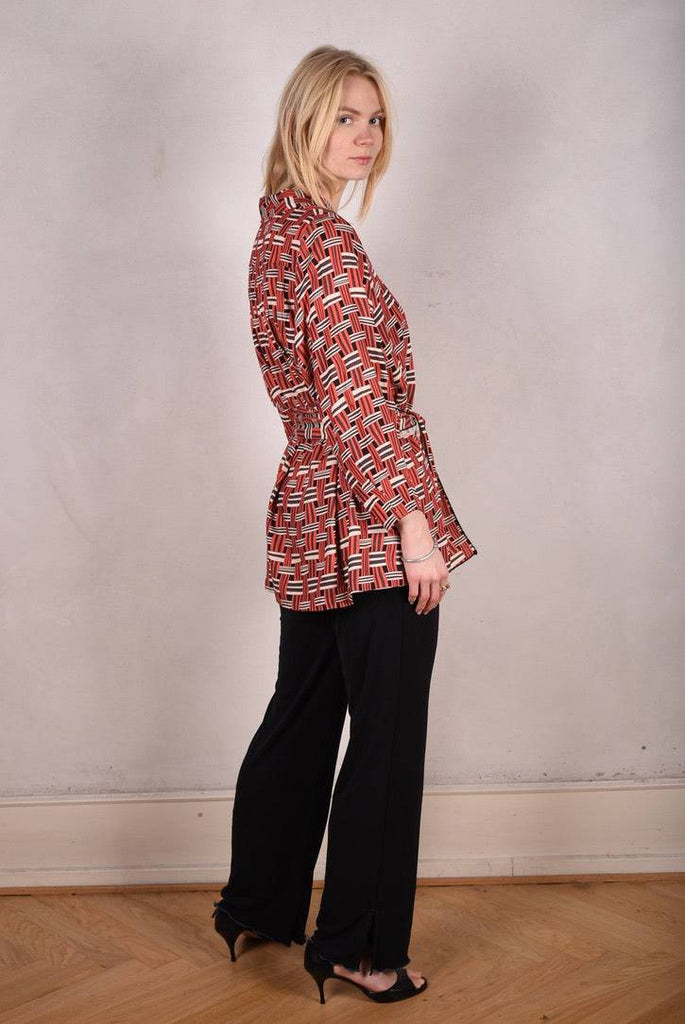 Cosey. Tunic top in Noil Silk/Rayon mix. Print "Nuasket" - Tone Barker Silk