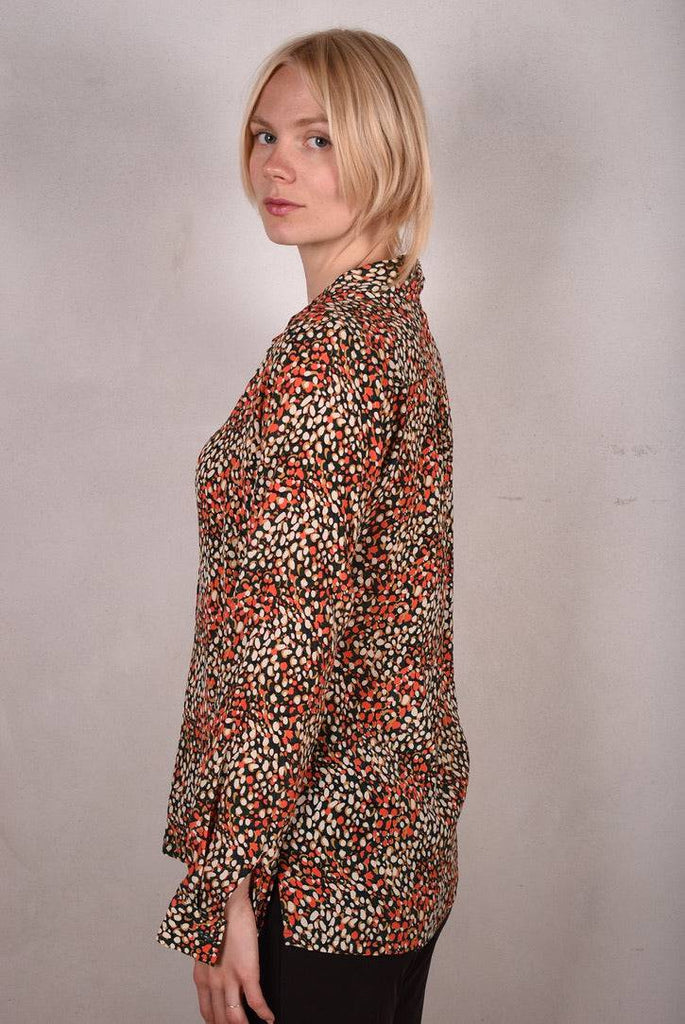 Tamie Crepe de Chine  Silk/viscose mix  shirt. Print "Be-drops" - Tone Barker Silk