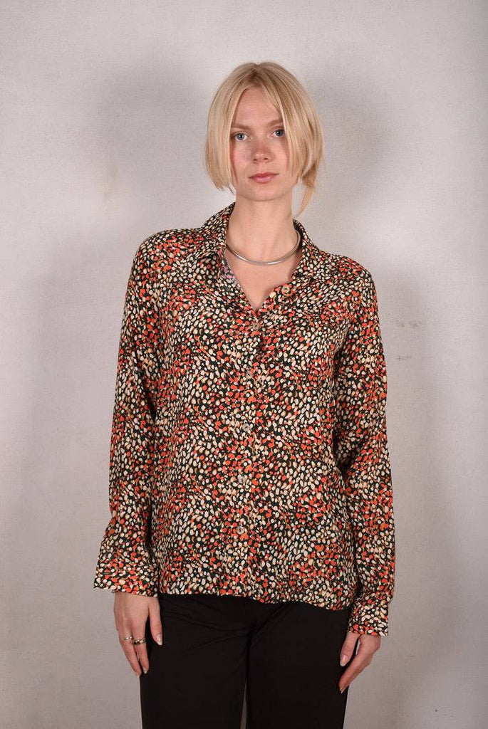 Tamie Crepe de Chine  Silk/viscose mix  shirt. Print "Be-drops" - Tone Barker Silk