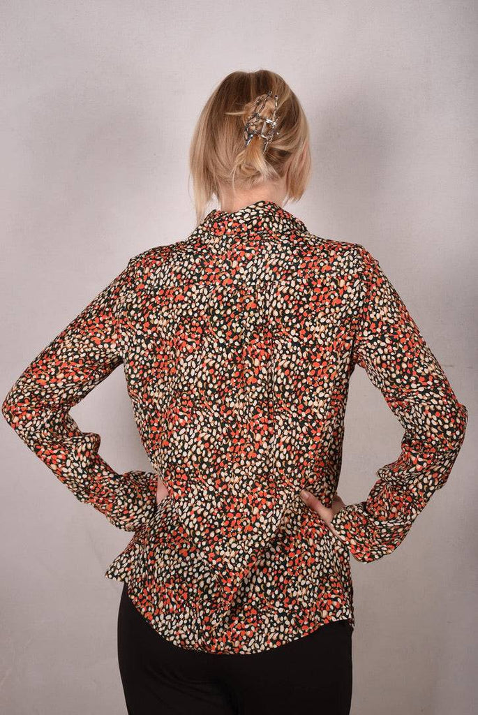 Tamie Crepe de Chine  Silk/viscose mix  shirt. Print "Be-drops" - Tone Barker Silk