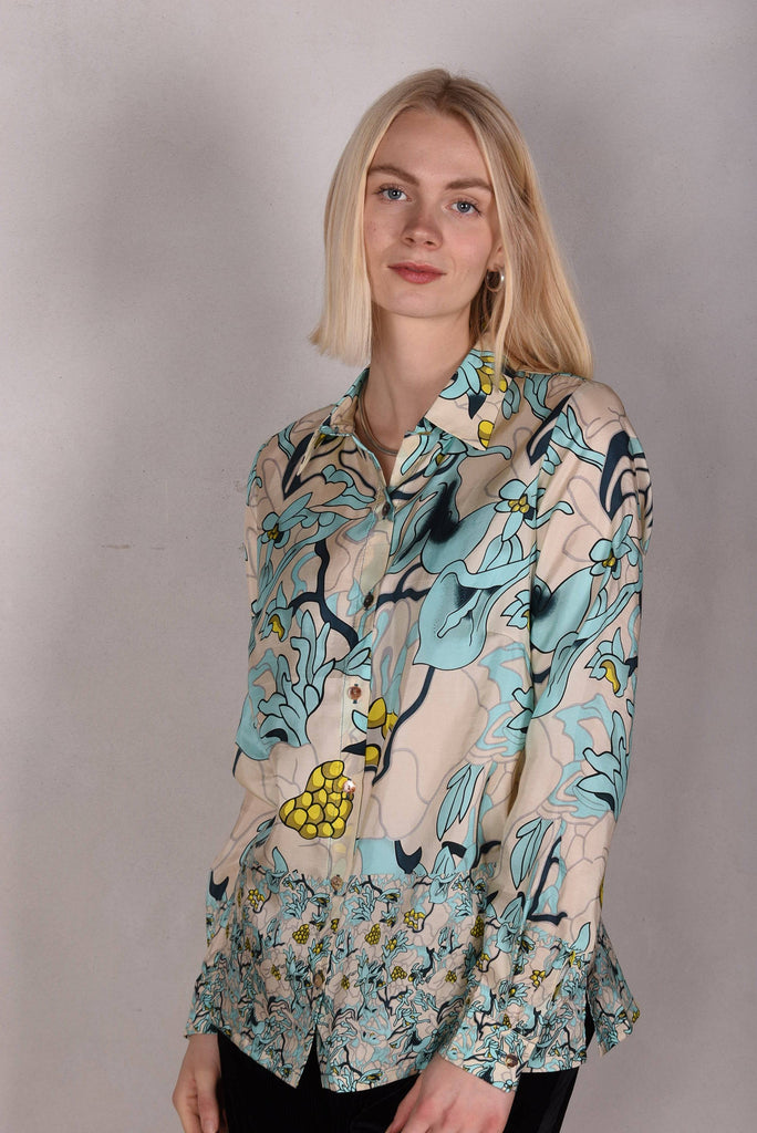 Tamie-Habotai. Classic shirt in  100% silk "Pagoda" - Tone Barker Silk