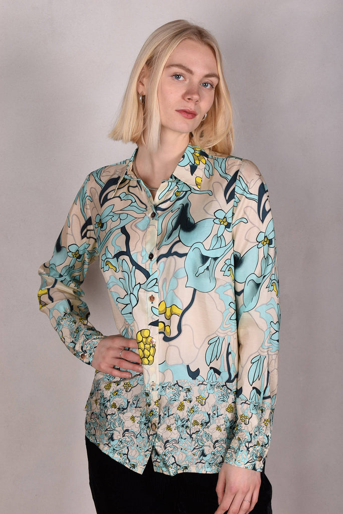 Tamie-Habotai. Classic shirt in  100% silk "Pagoda" - Tone Barker Silk