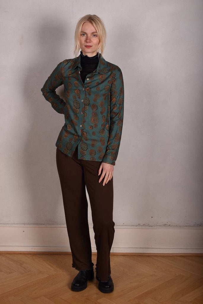 Tamie Noil Silk/viscose mix  shirt. Print "Grotus" - Tone Barker Silk