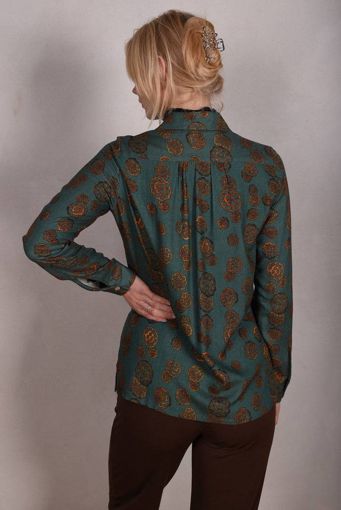 Tamie Noil Silk/viscose mix  shirt. Print "Grotus" - Tone Barker Silk