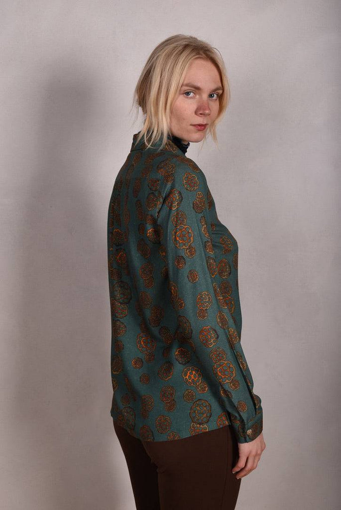 Tamie Noil Silk/viscose mix  shirt. Print "Grotus" - Tone Barker Silk