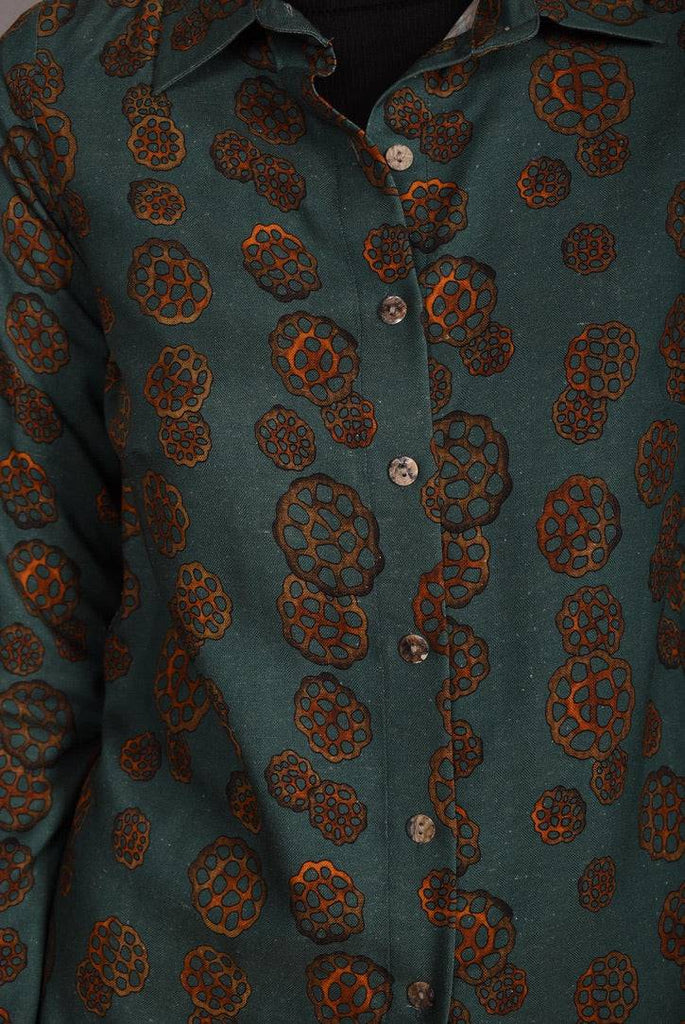 Tamie Noil Silk/viscose mix  shirt. Print "Grotus" - Tone Barker Silk