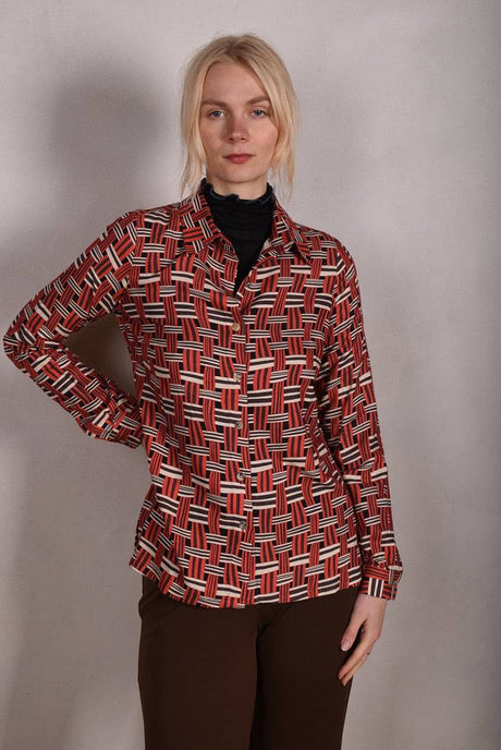 Tamie Noil Silk/viscose mix  shirt. Print "Nuasket" - Tone Barker Silk