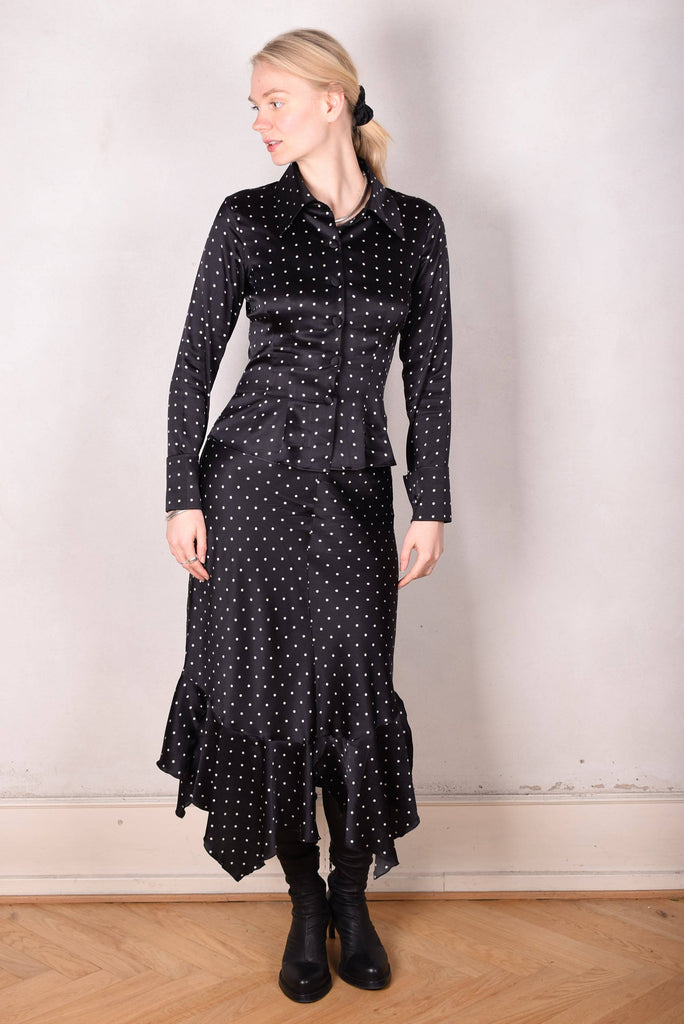 M.BARKER Silk shirt in stretch silk "Pearl Dot" by Marie Barker - Tone Barker Silk