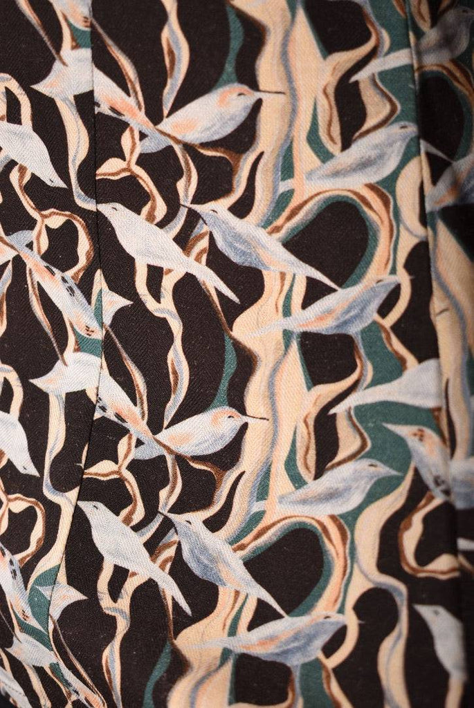 Katie-Noil silk mix. Wide sleeve top in Noilsilk/viscose . "Bird/branch" - Tone Barker Silk