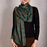 Noil Silk/viscose scarf/shawl. Print: Grotus