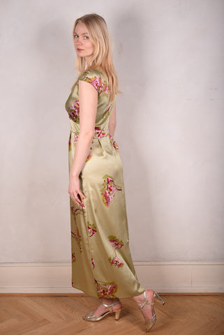 Magnifique. Lang kjole i Silke stretch satin 95%silke-5%elastan "Khanut"