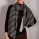 Noil Silk/viscose scarf/shawl. Print: Kalablack