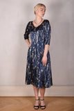 Jane. Stretch Silk midi-length dress with pockets (Blumarble)