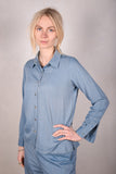 Tamie Noil Silk/viscose mix  shirt. Col. "Blue"