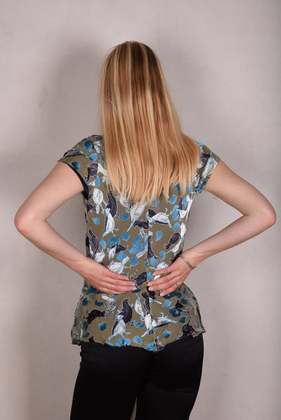 Reversible Silk top "Tintop" "Bebird/Midnight"