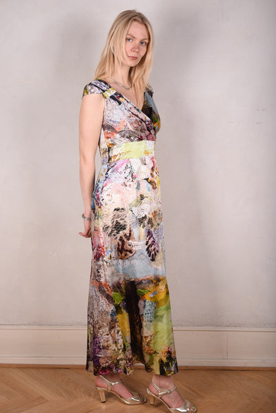 Magnifique. Maxi dress in Silk Stretch Satin 95%silk5%elastan "Val-de-Nulle"