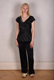 Reversible Silk top "Tintop" Black Ocean/Bleamy"